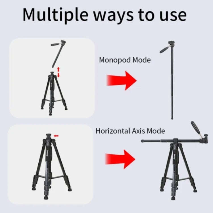 JMARY KP-2274 5-section Adjustable Monopod Multi-function Outdoor Photography Tripod