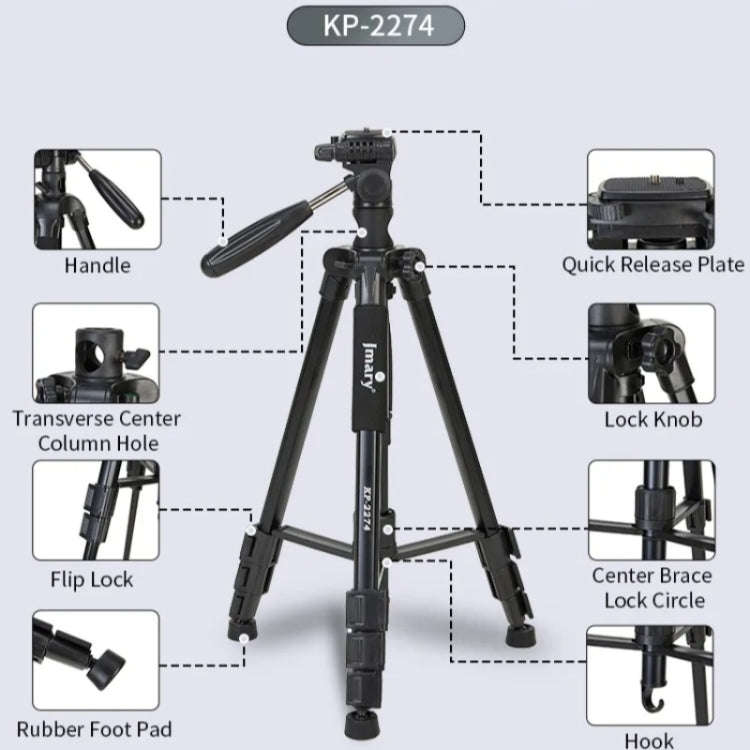 JMARY KP-2274 5-section Adjustable Monopod Multi-function Outdoor Photography Tripod