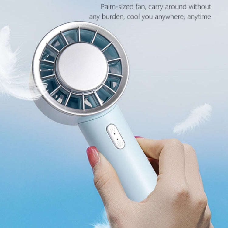 WX-633 Summer Handheld Fan 3 Speeds Semiconductor Cold Compress Desk Fan(Baby Blue)