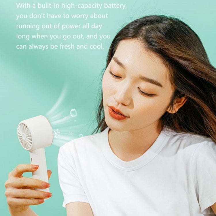 WX-633 Summer Handheld Fan 3 Speeds Semiconductor Cold Compress Desk Fan(Baby Blue)