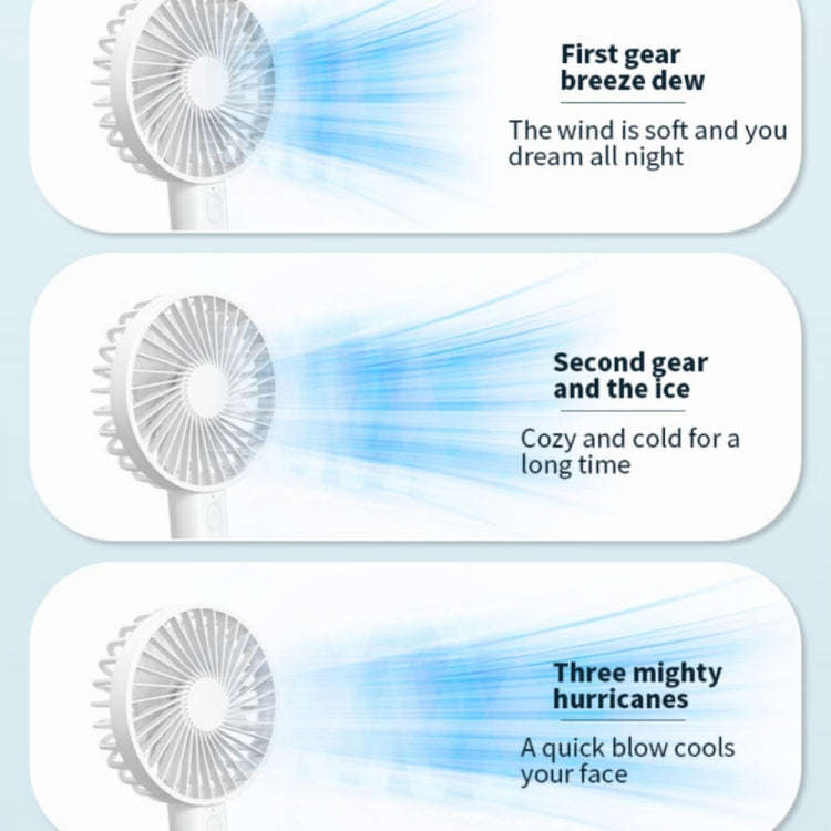 F35 With Hanging Hole Rechargeable Cooling Fan Powerful Handheld Fan 1200mAh Desk Fan(Baby Blue)