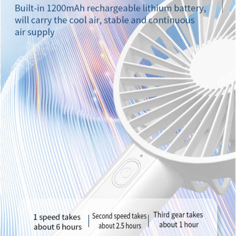 F35 With Hanging Hole Rechargeable Cooling Fan Powerful Handheld Fan 1200mAh Desk Fan(Baby Blue)
