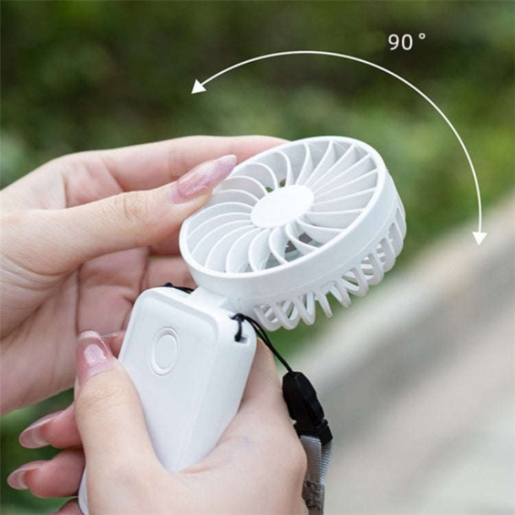 F458 With Neck Rope Summer 3 Speeds Adjustable Foldable Mini Handheld Fan(White)