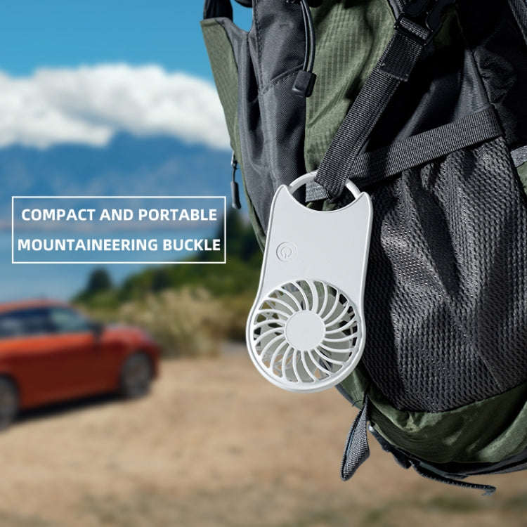 F12 3 Wind Speed Outdoor Summer Cooling Fan Hanging Buckle Mini Handheld Fan(Black)