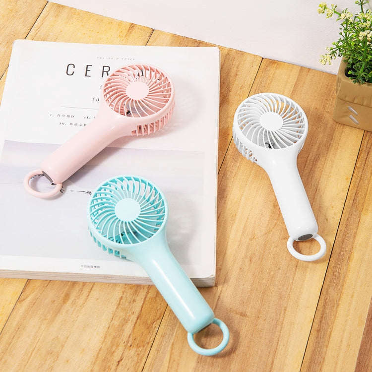 S13 Portable Summer Cooling Fan Hanging Buckle Mini 3 Wind Speed Handheld Fan(Baby Blue)