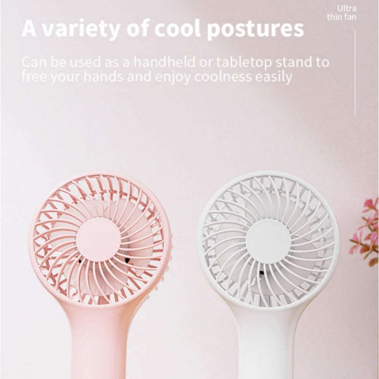 S13 Portable Summer Cooling Fan Hanging Buckle Mini 3 Wind Speed Handheld Fan(White)