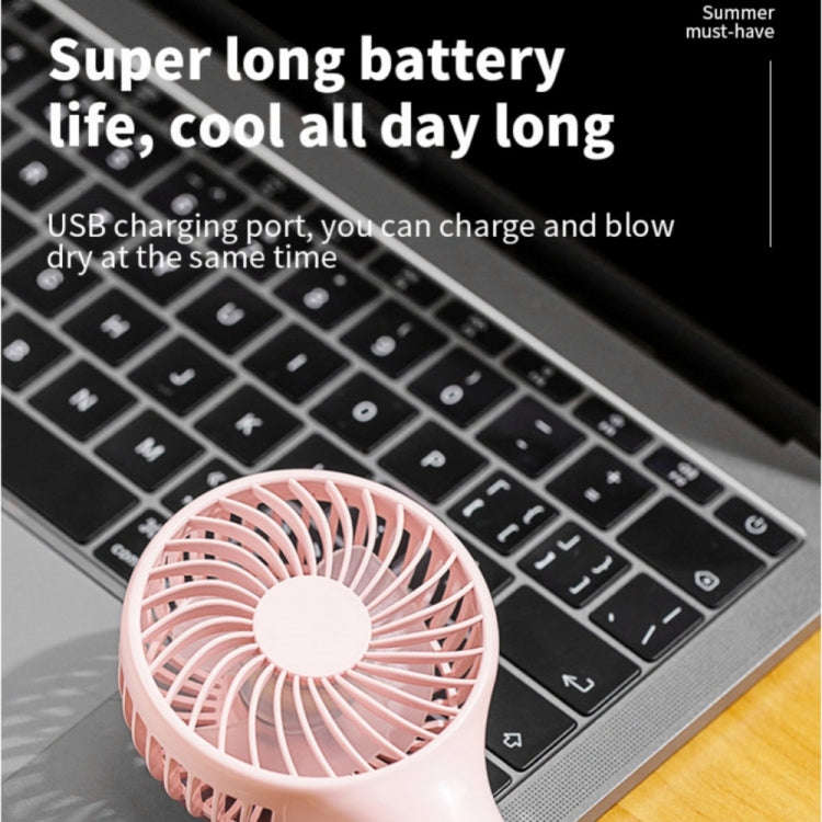 S13 Portable Summer Cooling Fan Hanging Buckle Mini 3 Wind Speed Handheld Fan(Baby Blue)