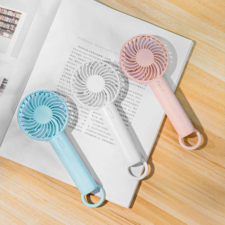 S3 3 Speed Low Noise Hanging Hole Desk Fan Portable Rechargeable Handheld Cooling Fan(Baby Blue)