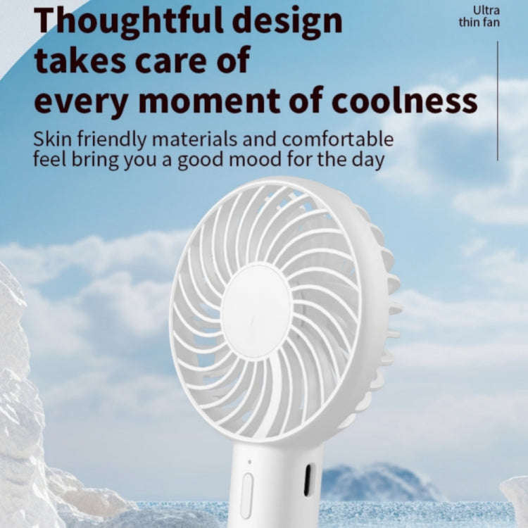 S3 3 Speed Low Noise Hanging Hole Desk Fan Portable Rechargeable Handheld Cooling Fan(Baby Blue)