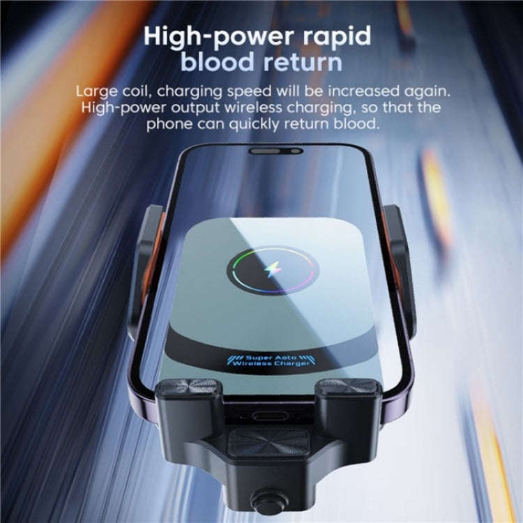 X16 Car Smart Sensor Phone Holder Magnetic Phone Mount Automatic Wireless Charger(Silver)