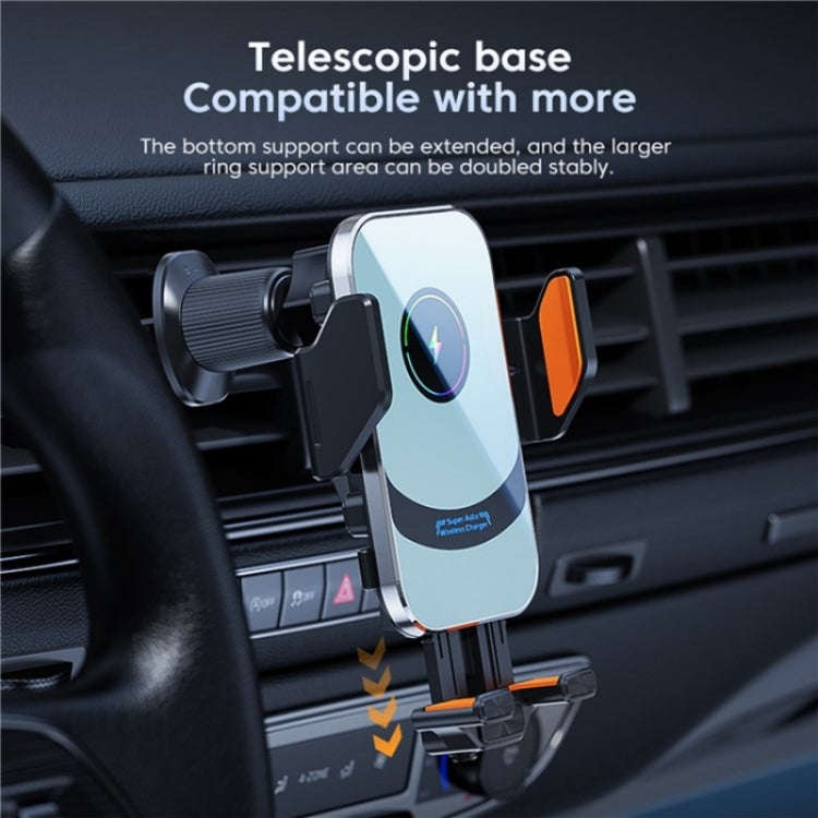 X16 Car Smart Sensor Phone Holder Magnetic Phone Mount Automatic Wireless Charger(Silver)