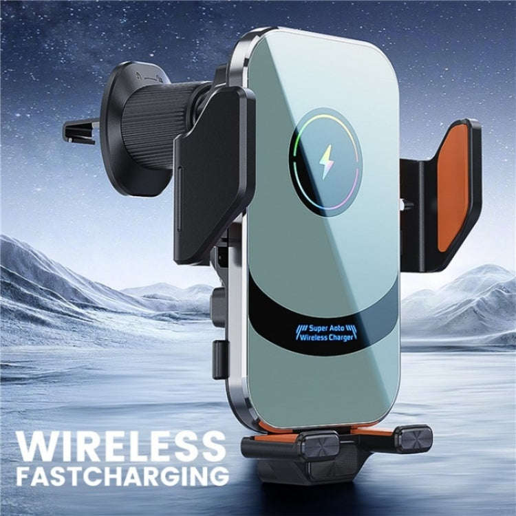 X16 Car Smart Sensor Phone Holder Magnetic Phone Mount Automatic Wireless Charger(Silver)
