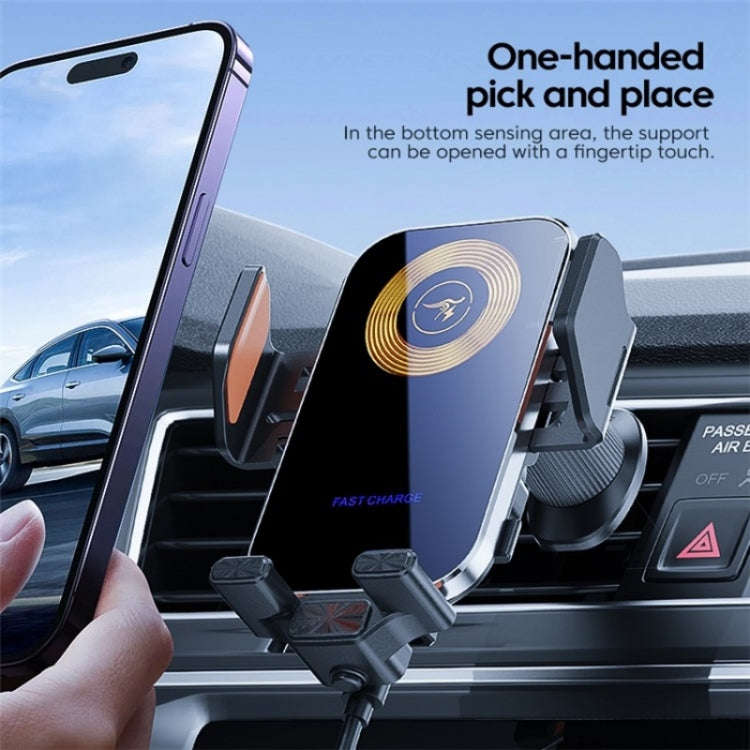 X15 Wireless Charger Mobile Phone Bracket Car Air Vent Cell Phone Mount Holder(Black)
