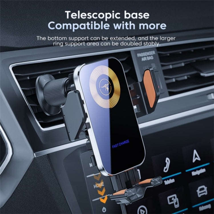 X15 Wireless Charger Mobile Phone Bracket Car Air Vent Cell Phone Mount Holder(Black)
