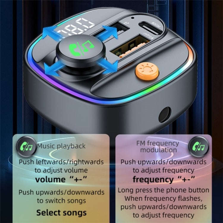 C4S Digital Display Car PD 30W+QC 3.0 Car Charger Audio MP3 Player FM Transmitter
