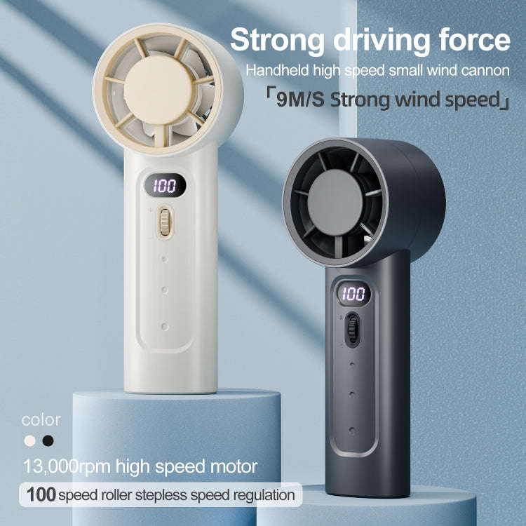 FC1 100 Wind Speed Levels Summer Cooler Desktop Fan Turbine Handheld Fan(White)
