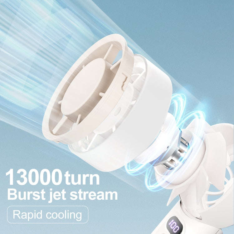FC1 100 Wind Speed Levels Summer Cooler Desktop Fan Turbine Handheld Fan(White)