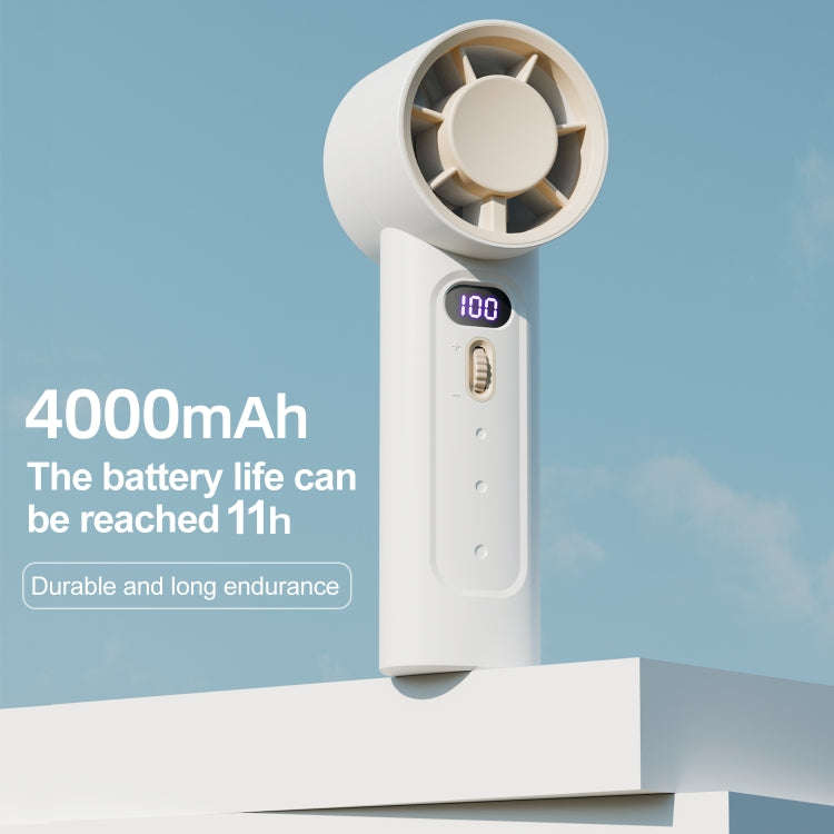 FC1 100 Wind Speed Levels Summer Cooler Desktop Fan Turbine Handheld Fan(White)
