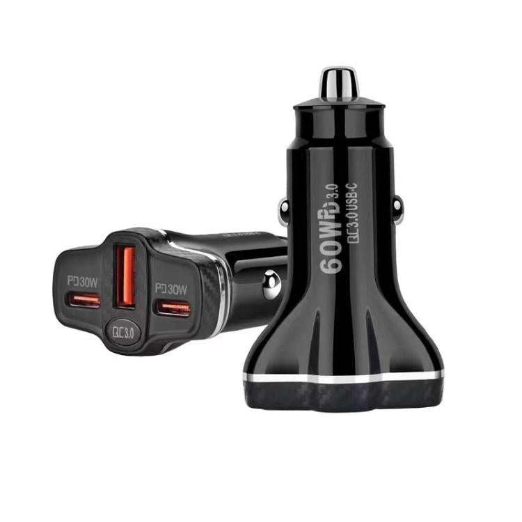 78W PD30W x 2 + QC3.0 USB Multi Port Car Charger(Black)