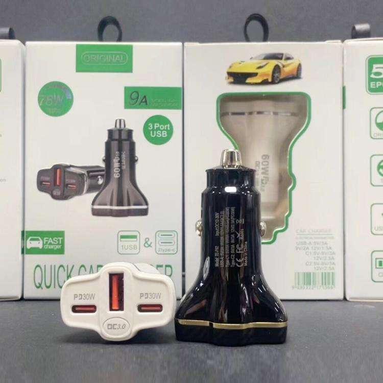 78W PD30W x 2 + QC3.0 USB Multi Port Car Charger(Black)