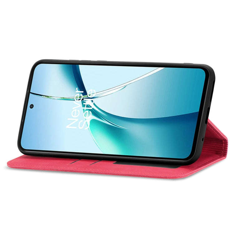 For OnePlus CE 4 Lite Retro Skin Feel Magnetic Flip Leather Phone Case(Red)