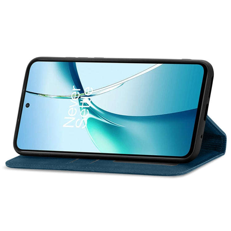 For OnePlus CE 4 Lite Retro Skin Feel Magnetic Flip Leather Phone Case(Blue)