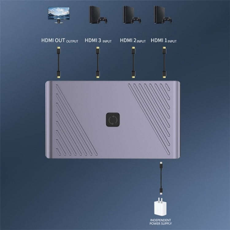 Q803 For TV / Monitor / Camera 8K HDMI 3-in-1-out Switch Converter with USB-C 5V Port