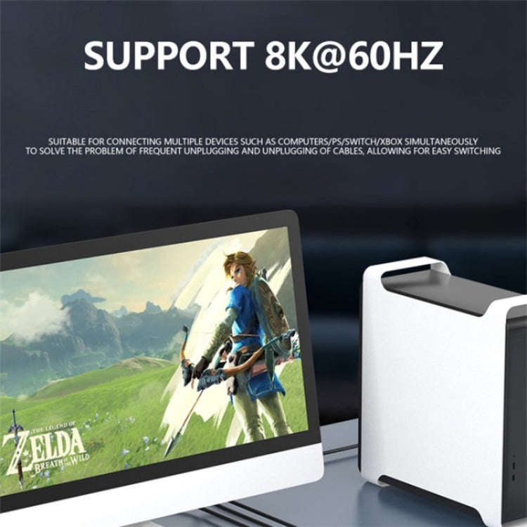 Q803 For TV / Monitor / Camera 8K HDMI 3-in-1-out Switch Converter with USB-C 5V Port