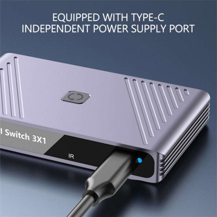 Q803 For TV / Monitor / Camera 8K HDMI 3-in-1-out Switch Converter with USB-C 5V Port