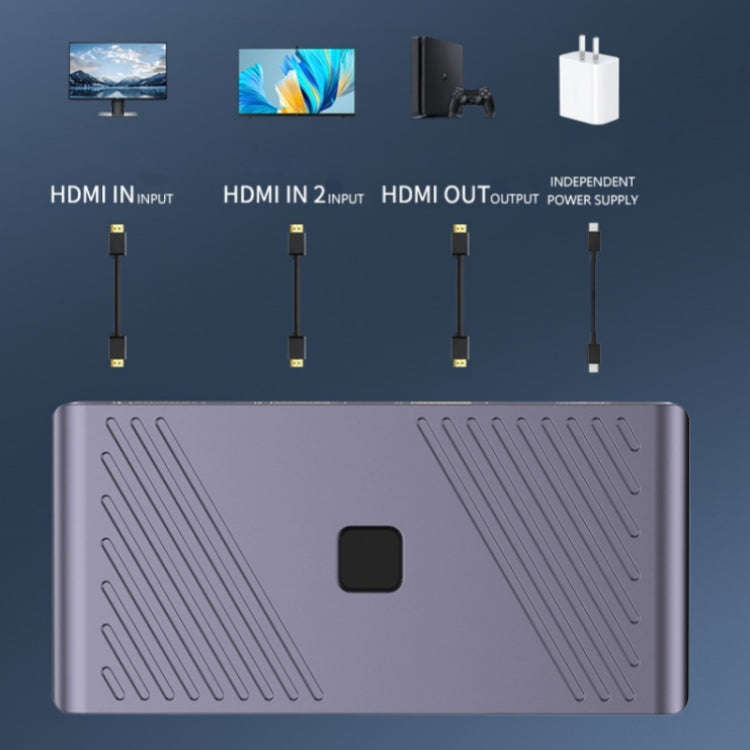 Q802 Aluminum Alloy 8K HD Video Splitter HDR 2 in 1 Out Mirror Screens Video Transfer Adapter