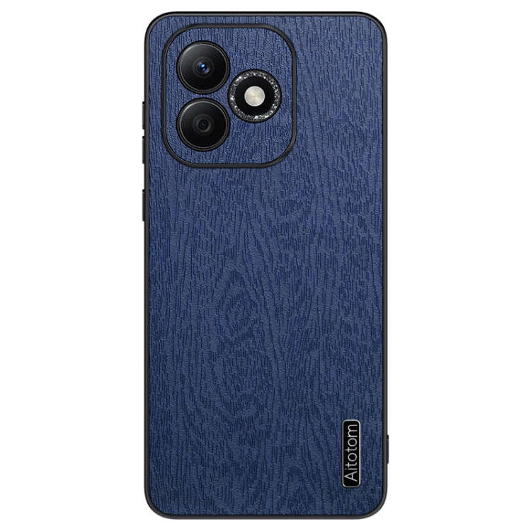 For Honor X60i Tree Bark Leather Shockproof Phone Case(Blue)