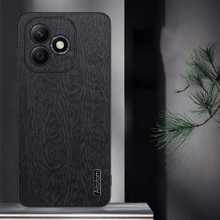 For Honor X60i Tree Bark Leather Shockproof Phone Case(White)