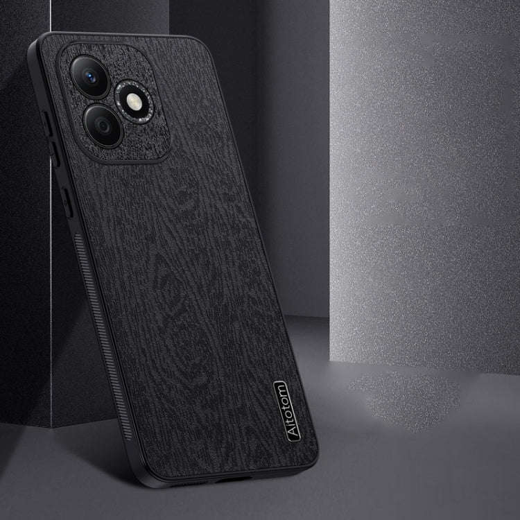 For Honor X60i Tree Bark Leather Shockproof Phone Case(White)