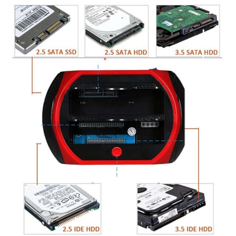 575D USB Hard Disk Holder Laptop Mobile Hard Disk Box 2.5 / 3.5inch SATA IDE HDD Base, Plug:EU Plug