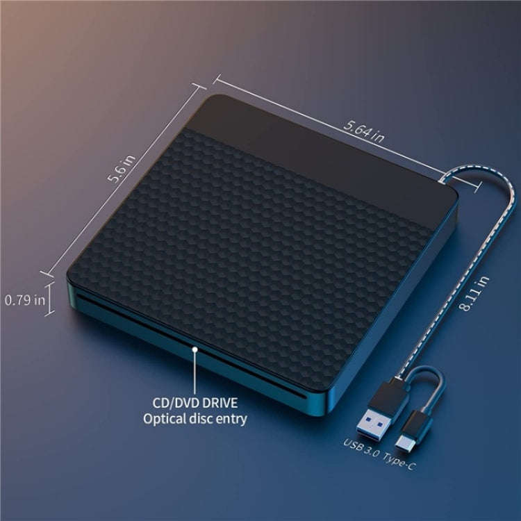X001 USB 3.0+Type-C Disc Player External Optical Drive CD / DVD Burner Reader