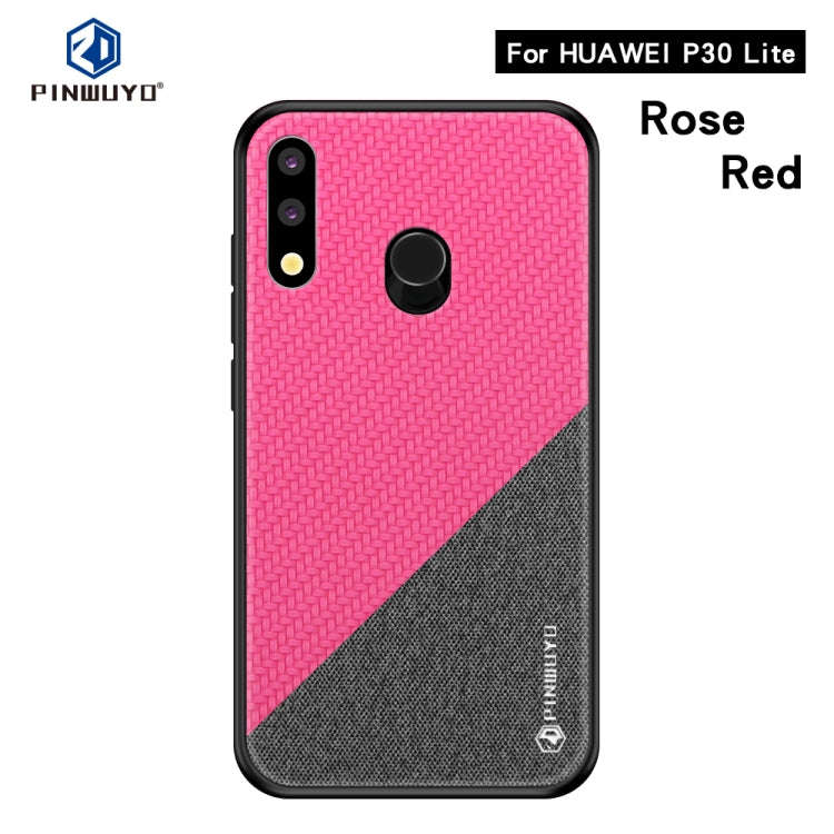 PINWUYO Honors Series Shockproof PC + TPU Protective Case for Huawei P30 Lite / Nova 4e(Red)