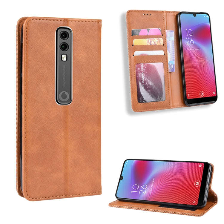 Magnetic Buckle Retro Crazy Horse Texture Horizontal Flip Leather Case for Vodafone Smart V10 (VF...