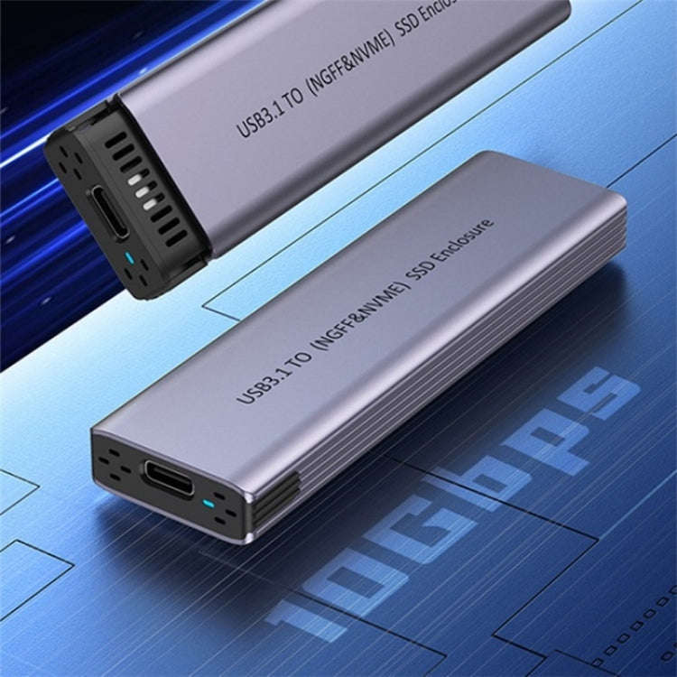 S186 Aluminum Alloy NVME M.2 External Hard Drive Enclosure USB3.1 10Gbps SATA SSD Case