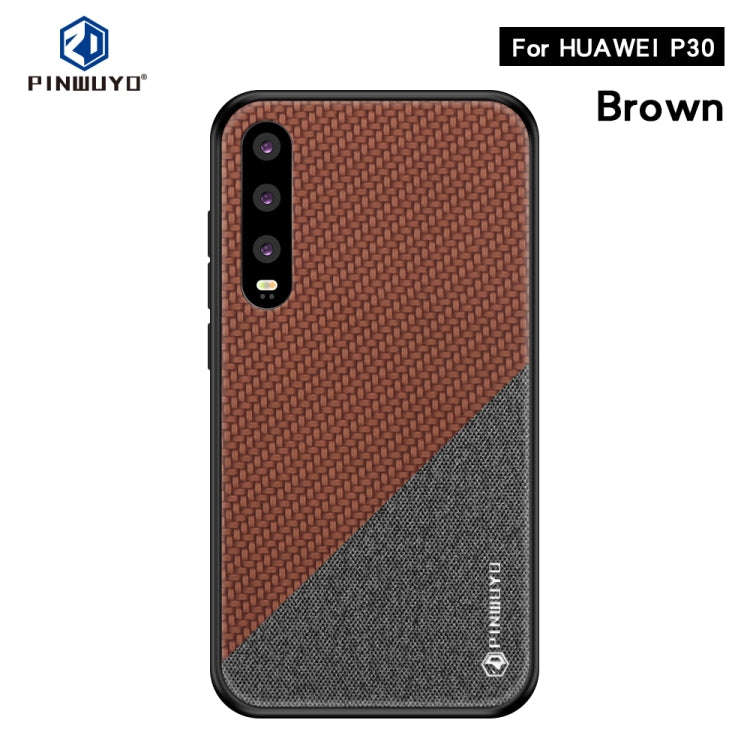PINWUYO Honors Series Shockproof PC + TPU Protective Case for Huawei P30(Brown)