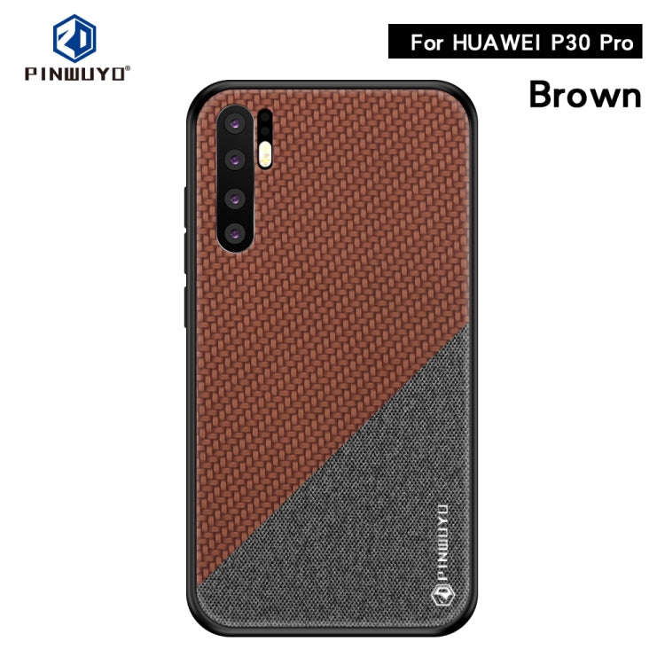 PINWUYO Honors Series Shockproof PC + TPU Protective Case for Huawei P30 Pro(Brown)
