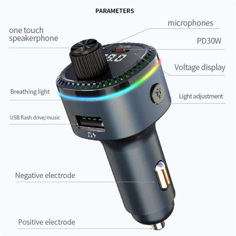 C58 Car MP3 Music Player Type-C + USB Car Charger Bluetooth Adapter FM Transmitter