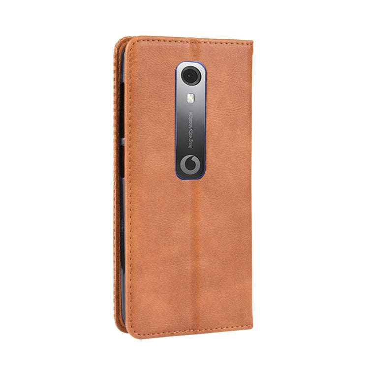 Magnetic Buckle Retro Crazy Horse Texture Horizontal Flip Leather Case for Vodafone Smart N10 (VF...