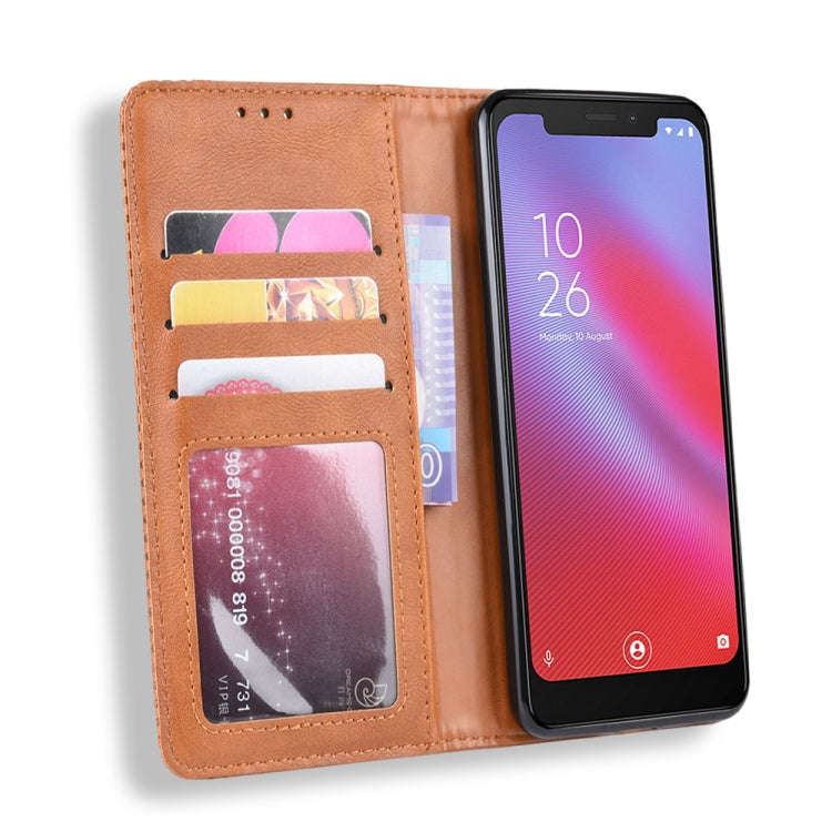 Magnetic Buckle Retro Crazy Horse Texture Horizontal Flip Leather Case for Vodafone Smart N10 (VF...
