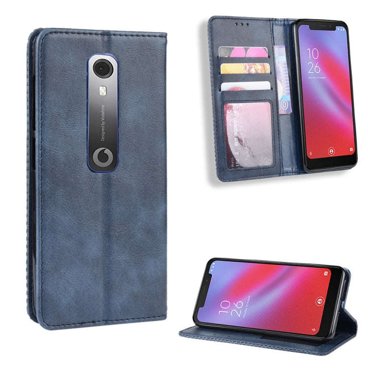 Magnetic Buckle Retro Crazy Horse Texture Horizontal Flip Leather Case for Vodafone Smart N10 (VF...