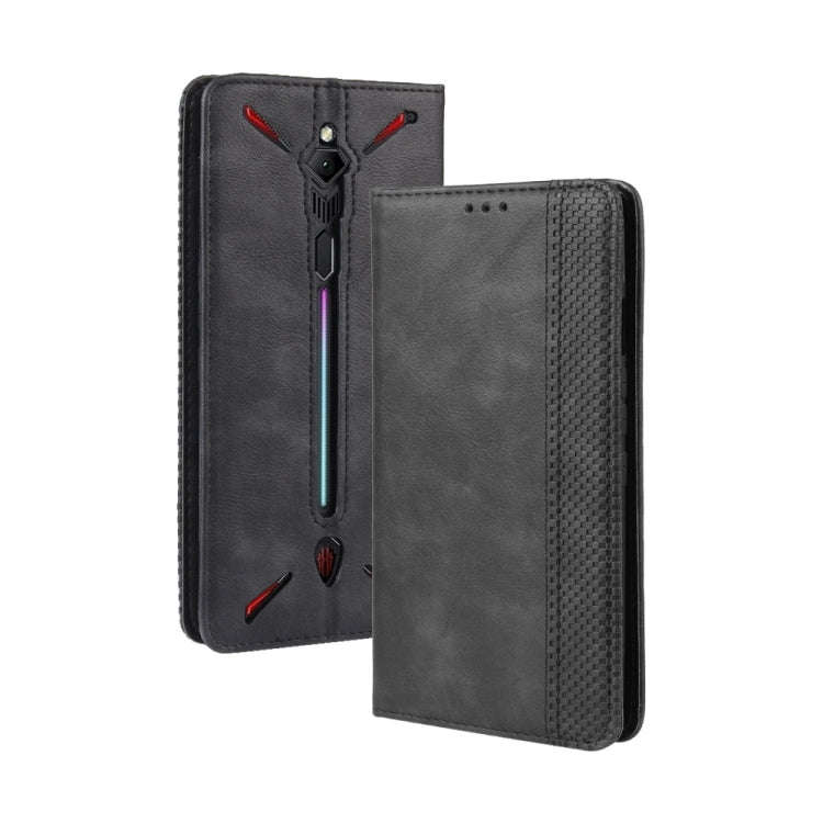 Magnetic Buckle Retro Crazy Horse Texture Horizontal Flip Leather Case for ZTE nubia Red Magic 3,...