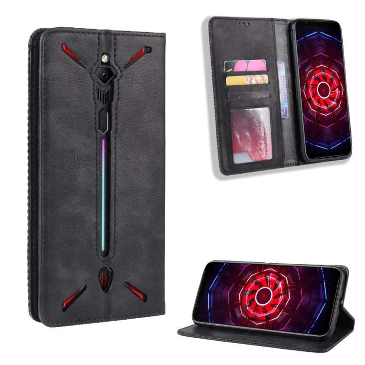 Magnetic Buckle Retro Crazy Horse Texture Horizontal Flip Leather Case for ZTE nubia Red Magic 3,...