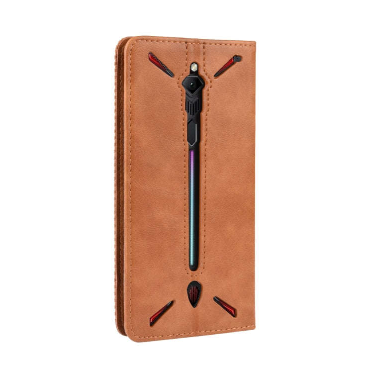Magnetic Buckle Retro Crazy Horse Texture Horizontal Flip Leather Case for ZTE nubia Red Magic 3,...