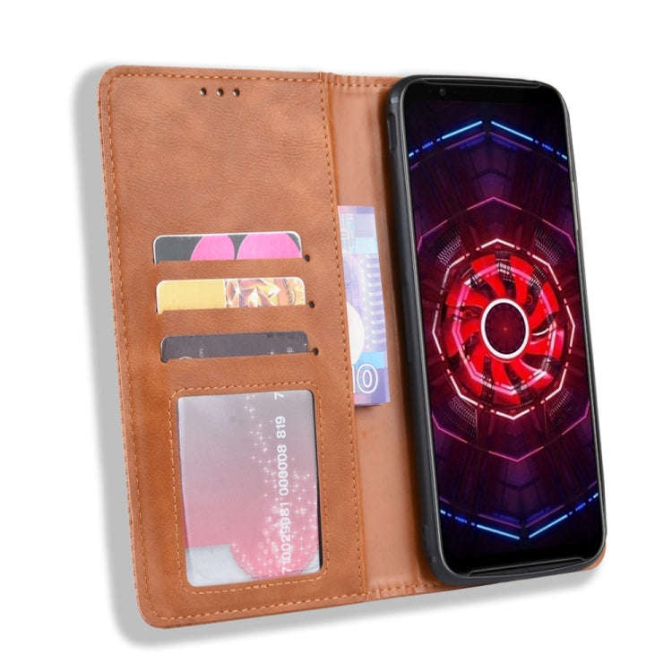 Magnetic Buckle Retro Crazy Horse Texture Horizontal Flip Leather Case for ZTE nubia Red Magic 3,...