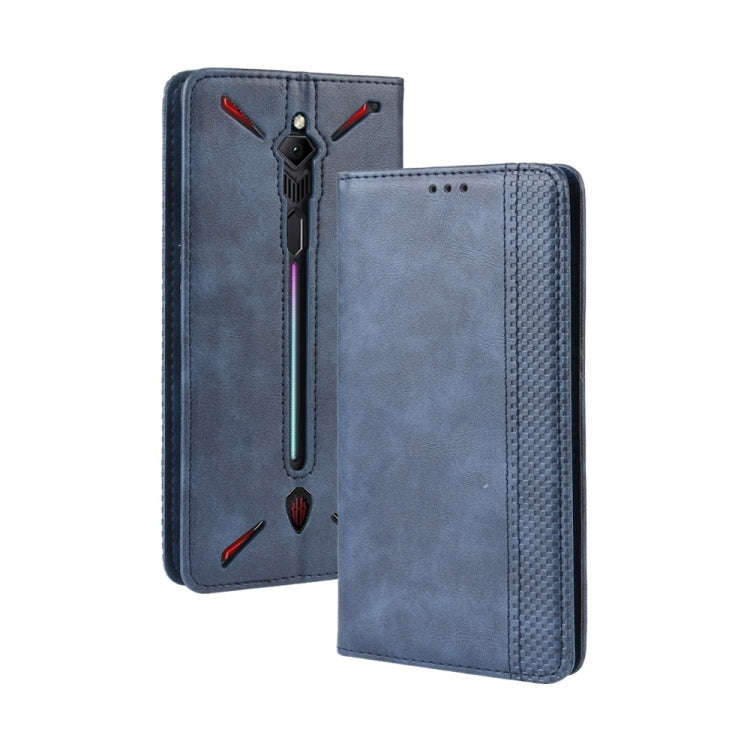 Magnetic Buckle Retro Crazy Horse Texture Horizontal Flip Leather Case for ZTE nubia Red Magic 3,...