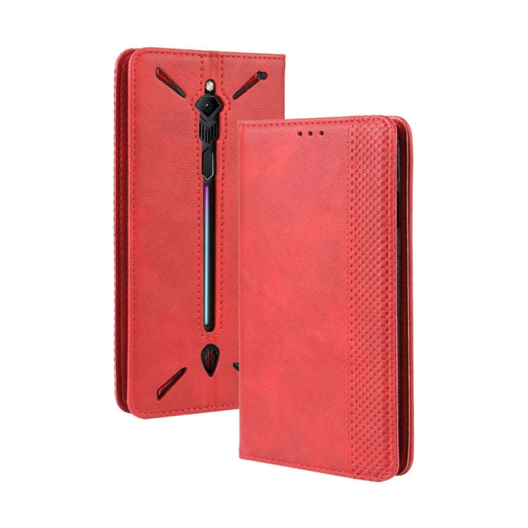 Magnetic Buckle Retro Crazy Horse Texture Horizontal Flip Leather Case for ZTE nubia Red Magic 3,...
